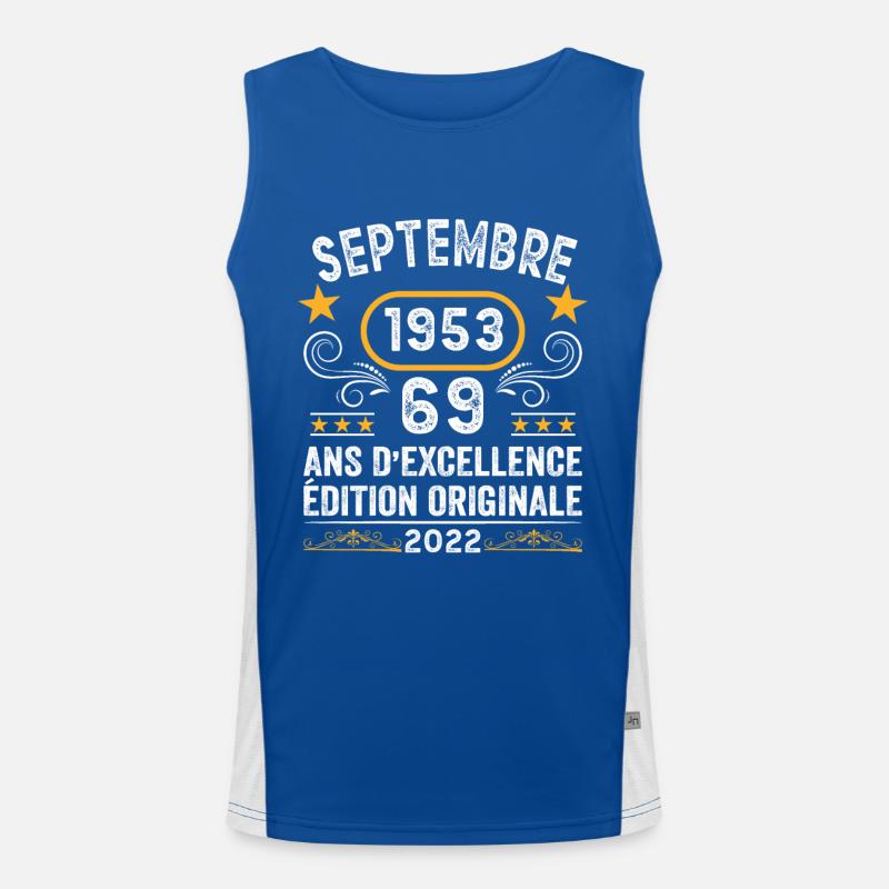September 1953 69 Jahre Geschenkidee Funktionelles Kontrast-Tank Top für Männer 