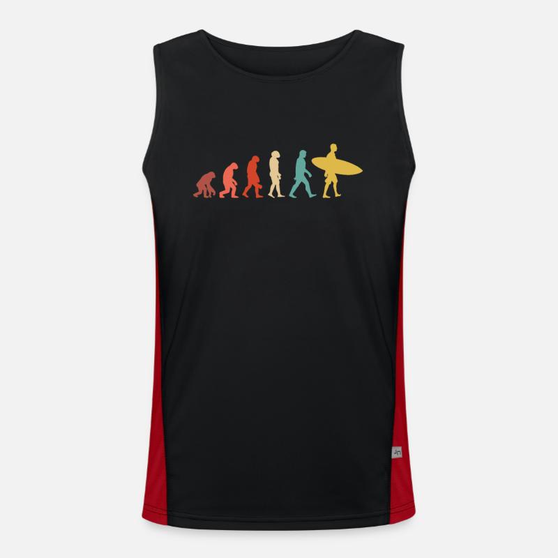 Evolution of surfing - Men's Functional Contrast Tank Top  - black/red
