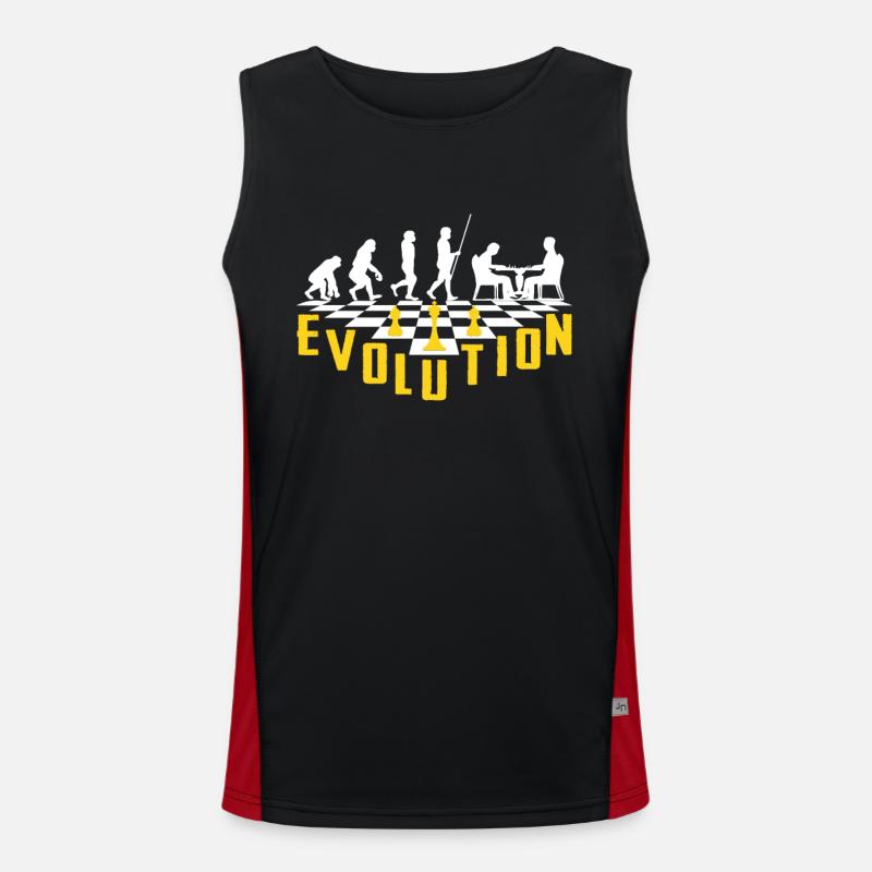 The Evolution of Chess - Men's Functional Contrast Tank Top  - black/red