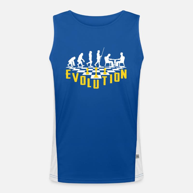 Die Evolution des Schachs Funktionelles Kontrast-Tank Top für Männer 