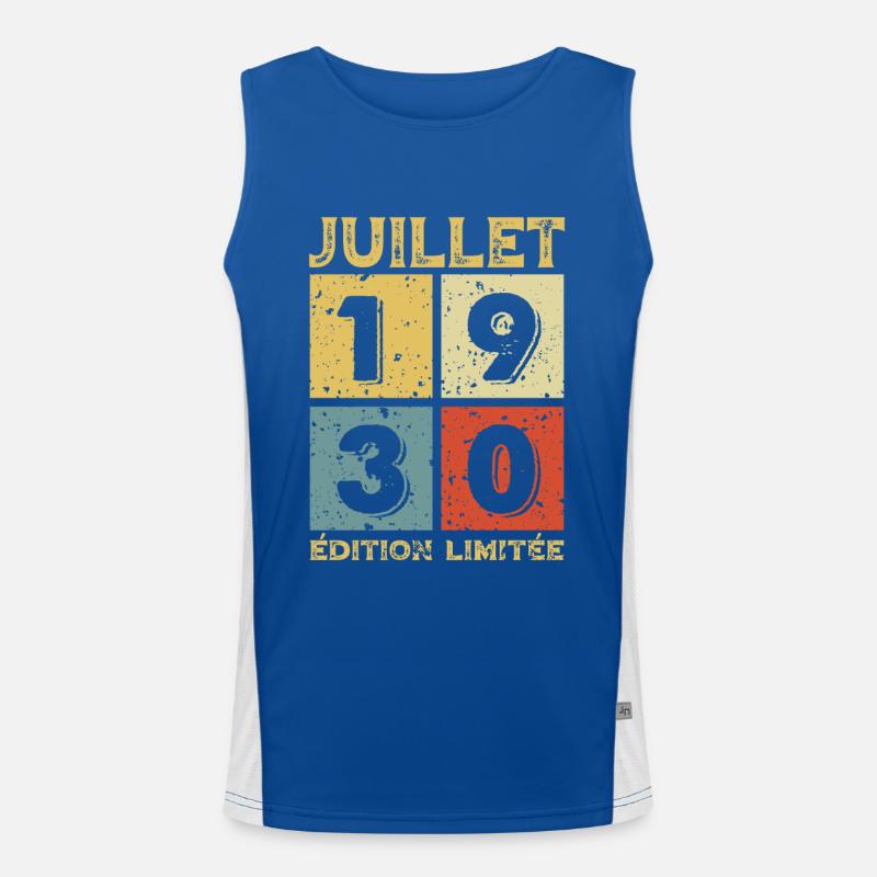 Juillet 1930 Original Idée Cadeau Anniversaire Débardeur respirant contrasté Homme 