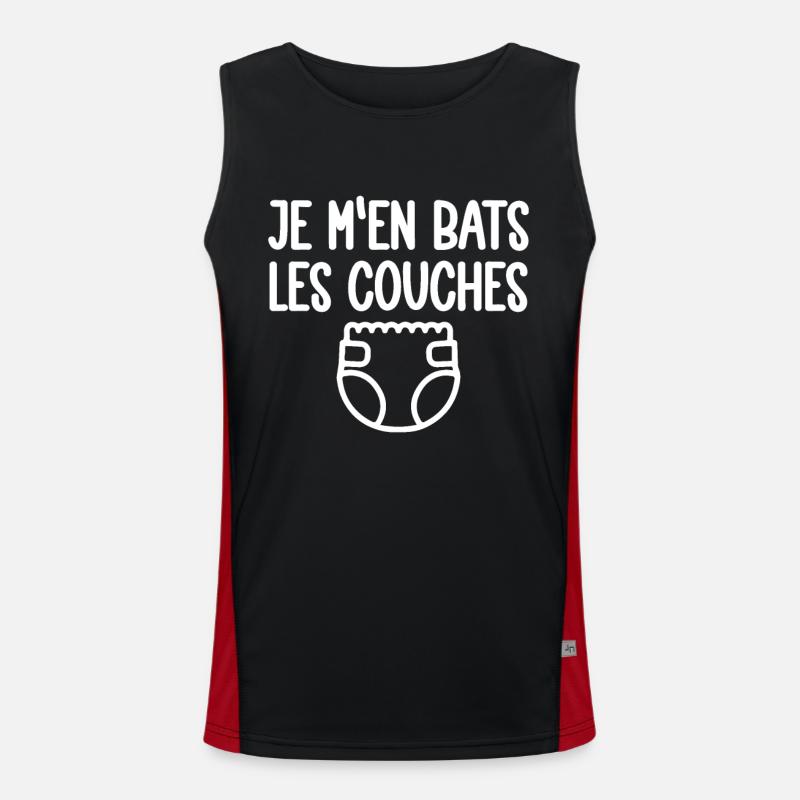 Je M'en Bats Les Couches Cadeau Body Fun Enceinte Débardeur respirant contrasté Homme 