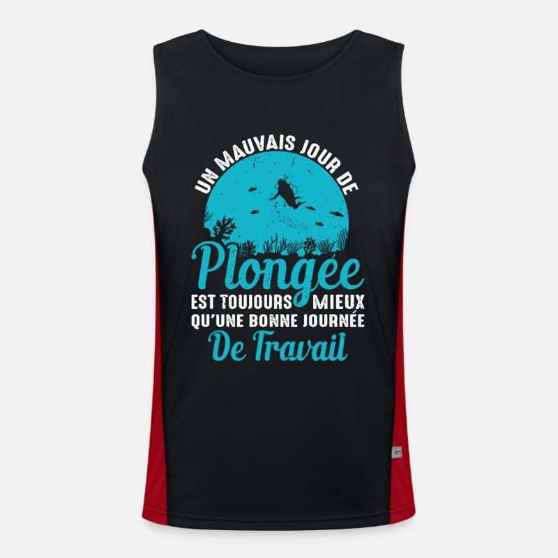 Plongée Anniversaire Idée Cadeau Design Mer Humour Débardeur respirant contrasté Homme 