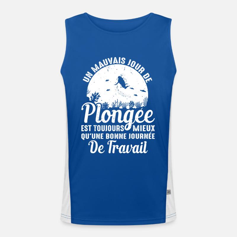 Plongée Anniversaire Idée Cadeau Design Mer Humour Débardeur respirant contrasté Homme 