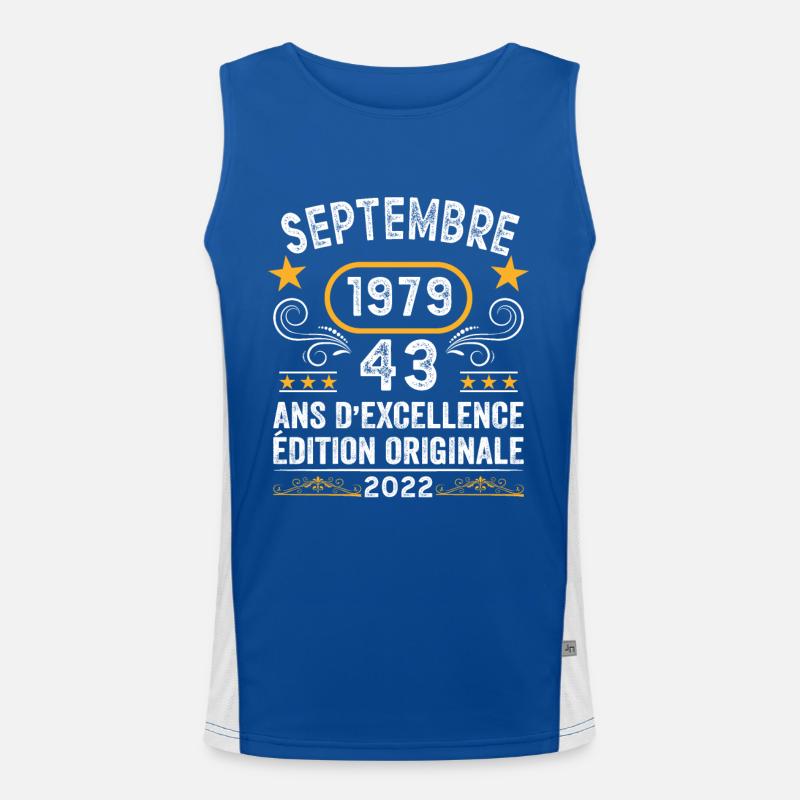 Septembre 1979 43 Ans Anniversaire Idée Cadeau Débardeur respirant contrasté Homme 