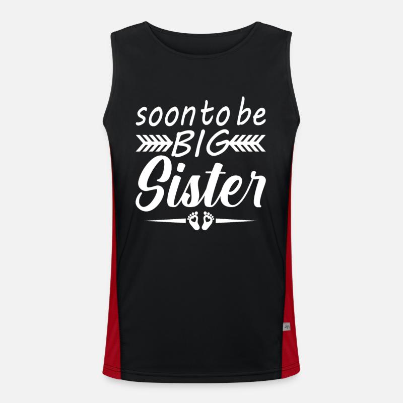 Bald Große Schwester Schwangere Mutter Schwangerschaft Funktionelles Kontrast-Tank Top für Männer 