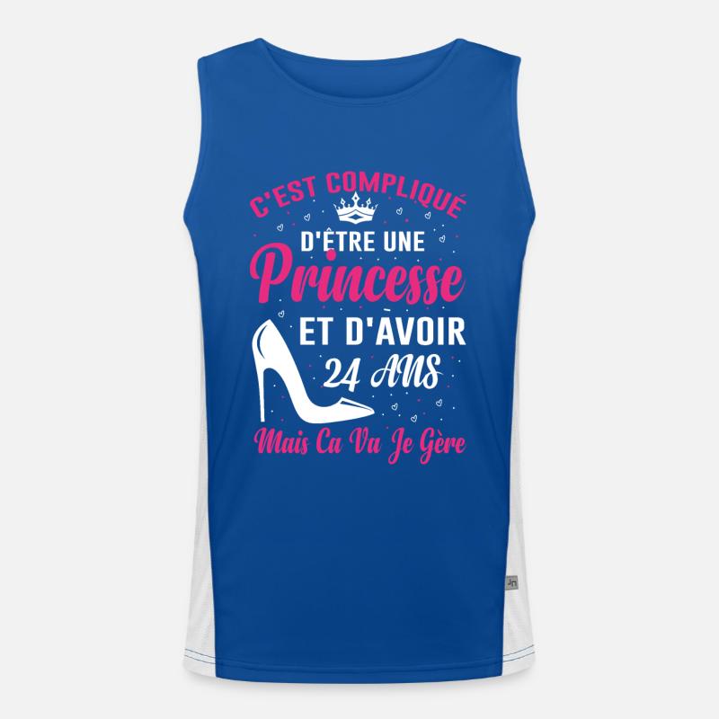 Princesse 24 Ans Anniversaire Idée Cadeau Humour Débardeur respirant contrasté Homme 