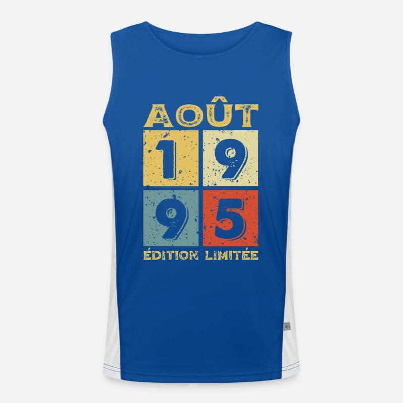 Août 1995 Original Idée Cadeau Anniversaire Débardeur respirant contrasté Homme 