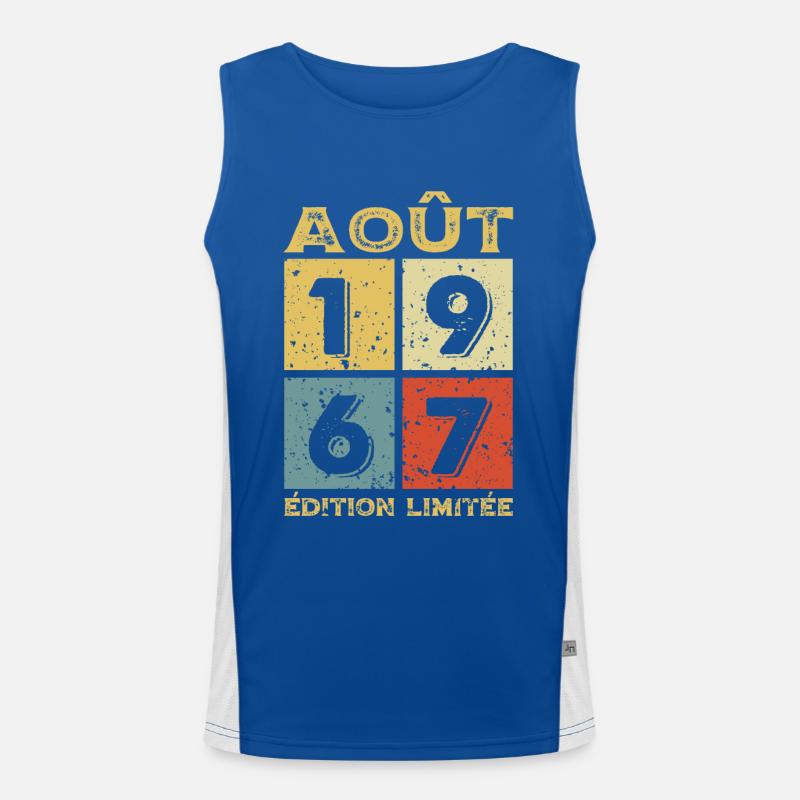 Août 1967 Original Idée Cadeau Anniversaire Débardeur respirant contrasté Homme 