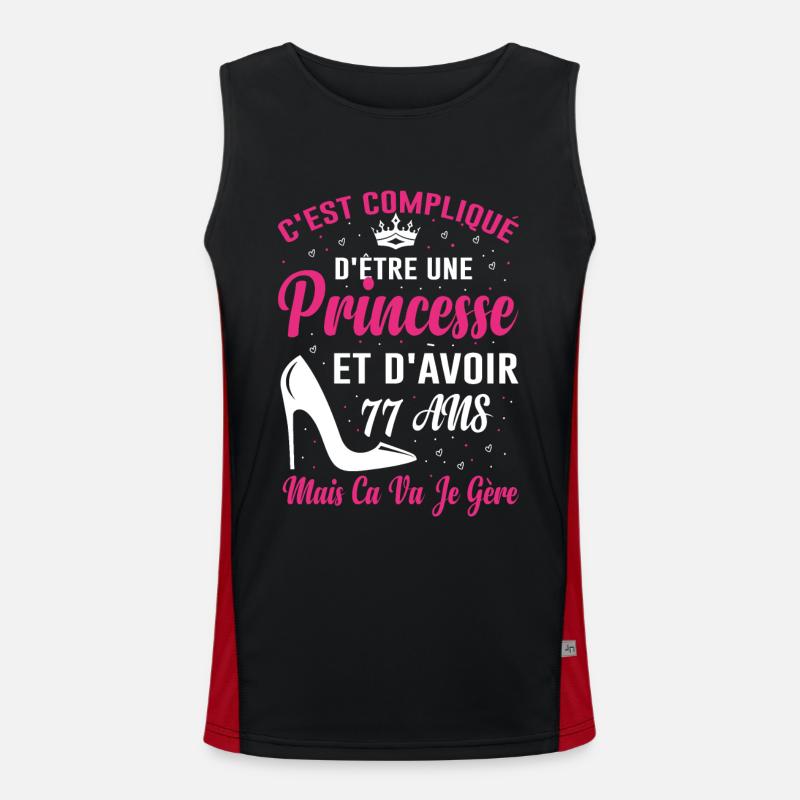 Princesse 77 Ans Idée Cadeau Anniversaire Amour Débardeur respirant contrasté Homme 