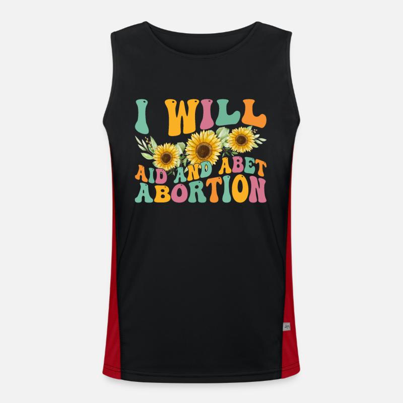 I will help and support abortion Men's Functional Contrast Tank Top 