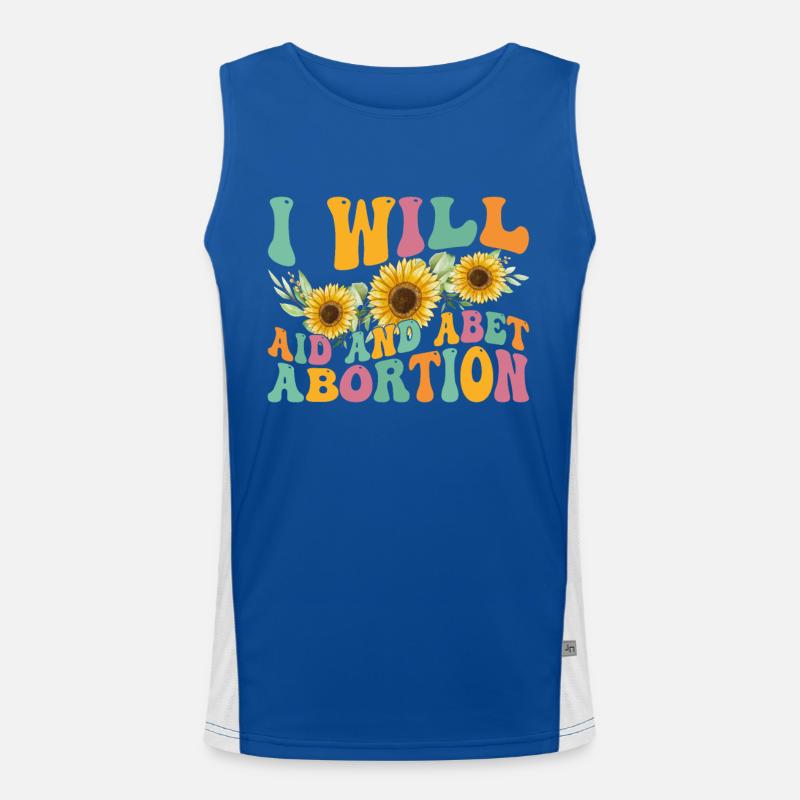 I will help and support abortion Men's Functional Contrast Tank Top 