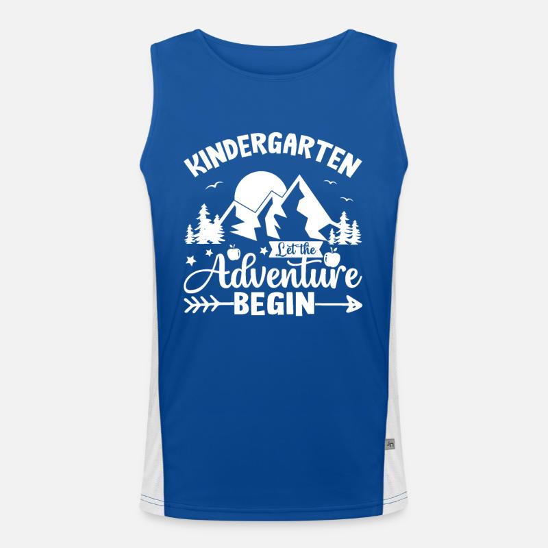 Kindergarten Das Abenteuer beginnt Funktionelles Kontrast-Tank Top für Männer 