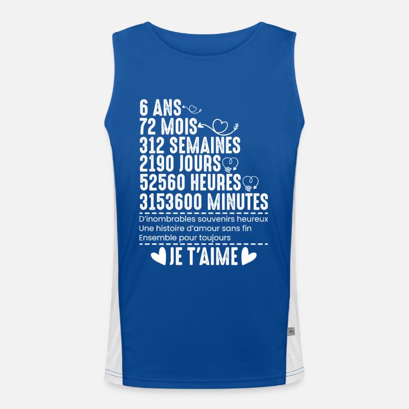 Cadeau Pour 6 Ans De Mariage Débardeur respirant contrasté Homme 