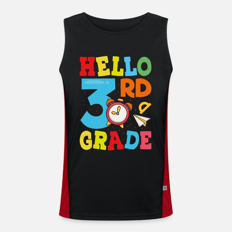 Hello 3rd Year - Men's Functional Contrast Tank Top  - black/red