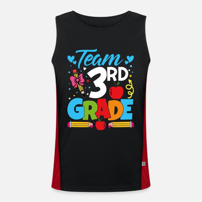 Team 3rd Year - Men's Functional Contrast Tank Top  - black/red
