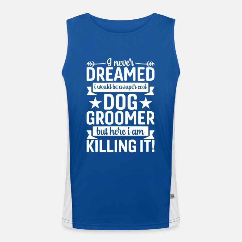 Super cool dog groomer Men's Functional Contrast Tank Top 