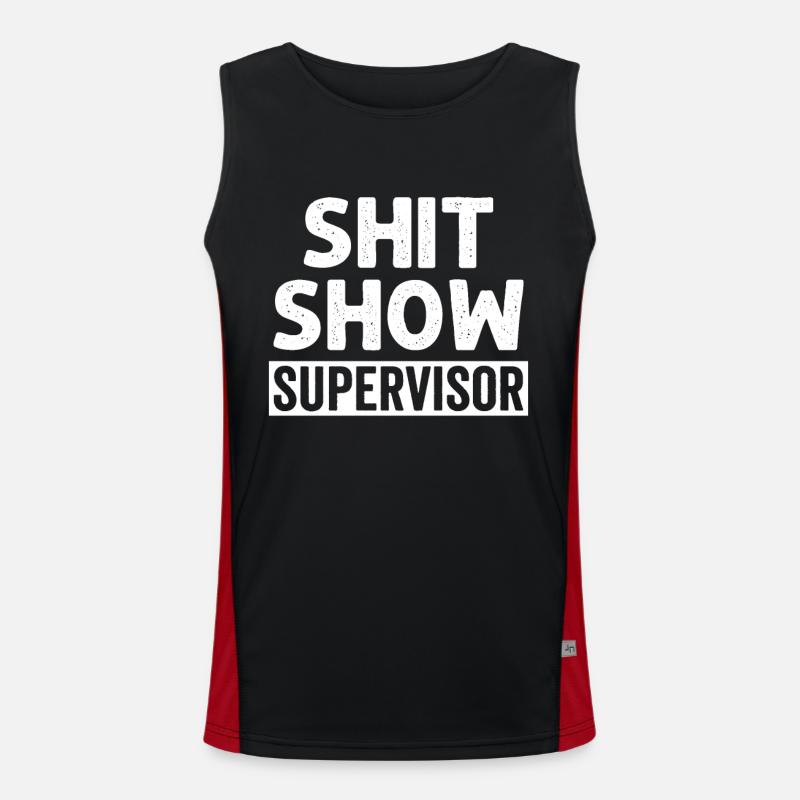Shit Show Supervisor - Men's Functional Contrast Tank Top  - black/red