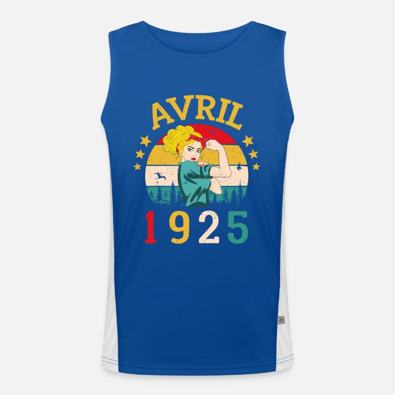 Avril 1925 Anniversaire Idée Cadeau Vintage 1925 Débardeur respirant contrasté Homme 