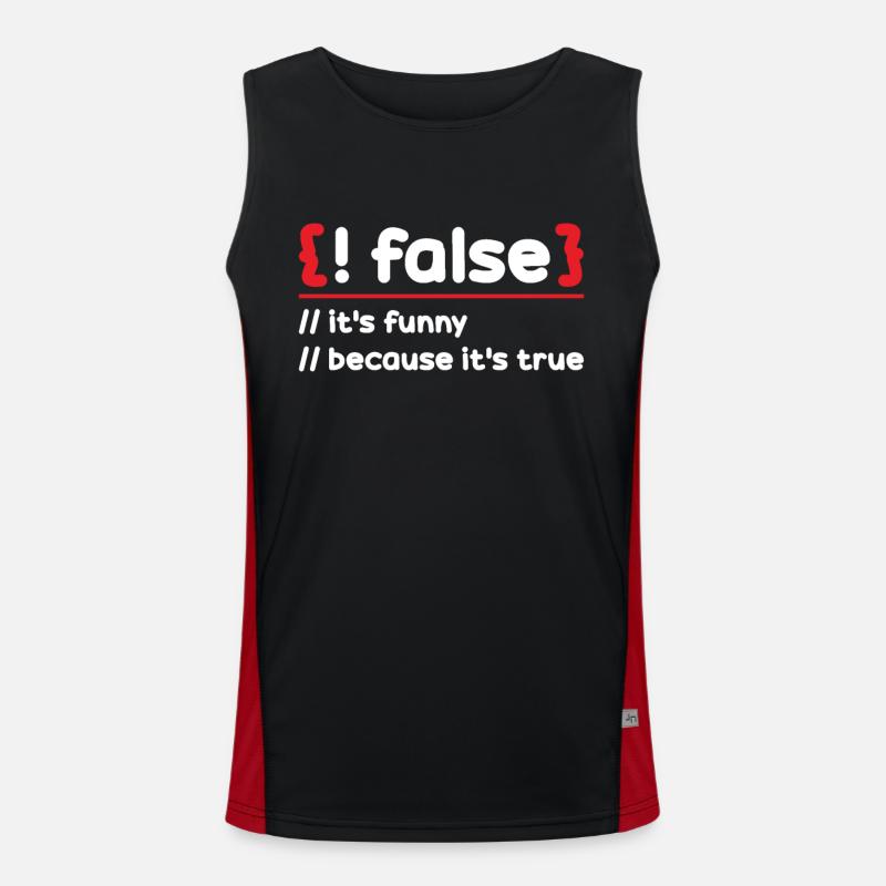 Programmer Programming Software Coding Encoder - Men's Functional Contrast Tank Top - black/red