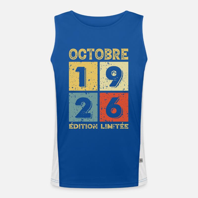 Anniversaire Vintage Idée Cadeau Octobre 1926 Débardeur respirant contrasté Homme 