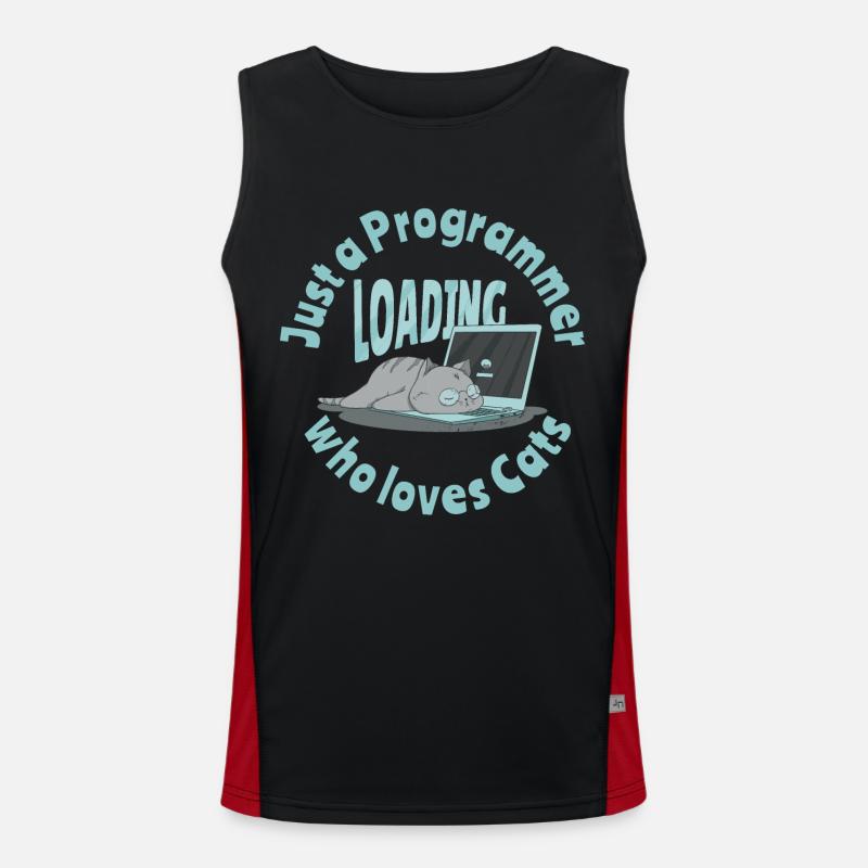 Just a programmer who loves cats Men's Functional Contrast Tank Top 