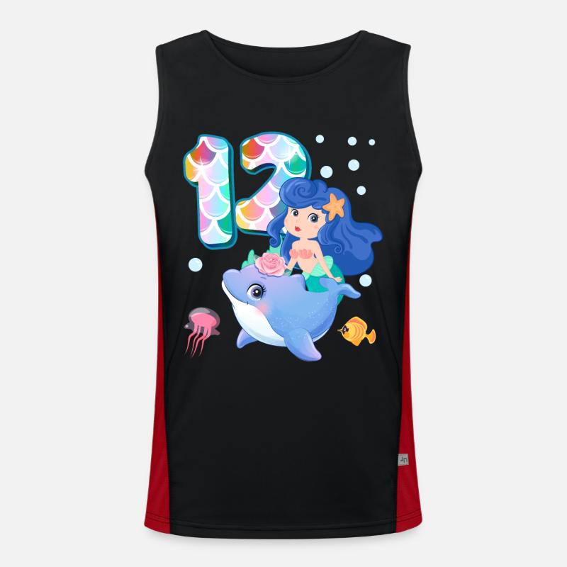 12. Geburtstag | Meerjungfrau Geburtstag | Funktionelles Kontrast-Tank Top für Männer 