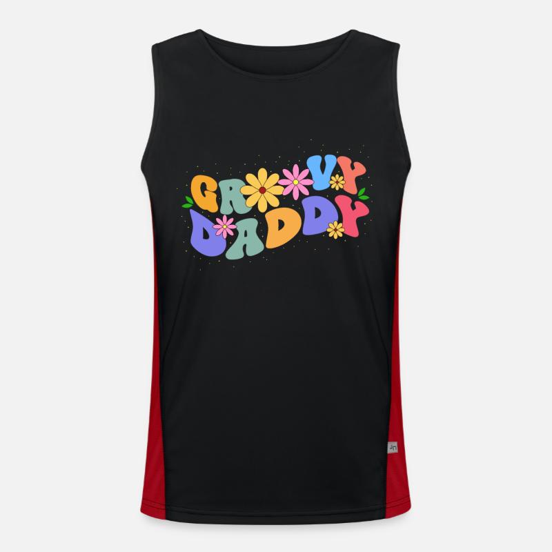 Groovy Daddy Bloom Floral-thema Bunte Freizeit Funktionelles Kontrast-Tank Top für Männer 