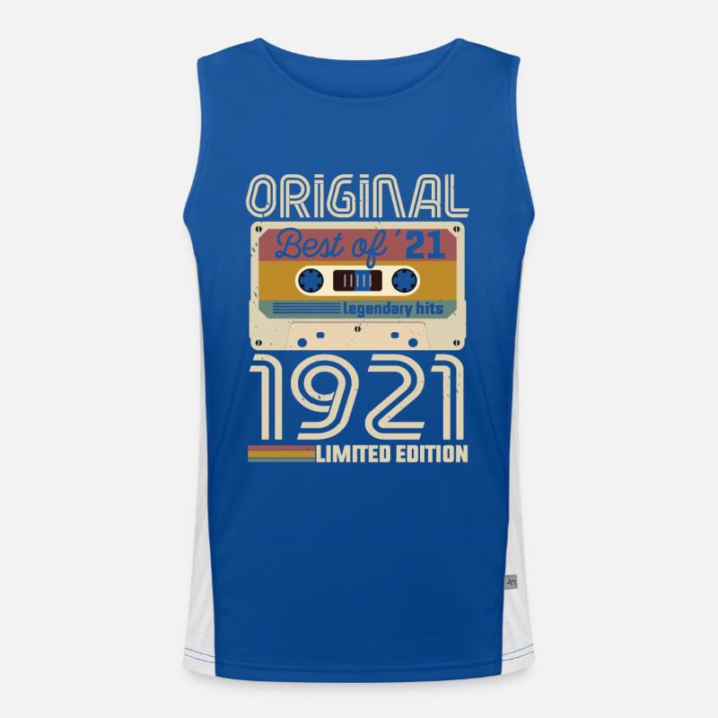 Vintage Geburtstag Original Geschenkidee 1921 Funktionelles Kontrast-Tank Top für Männer 
