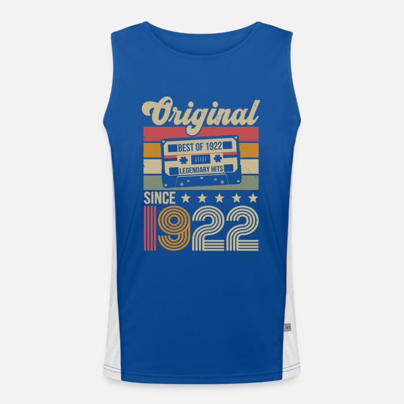 Vintage Geburtstag Original Geschenkidee 1922 Funktionelles Kontrast-Tank Top für Männer 