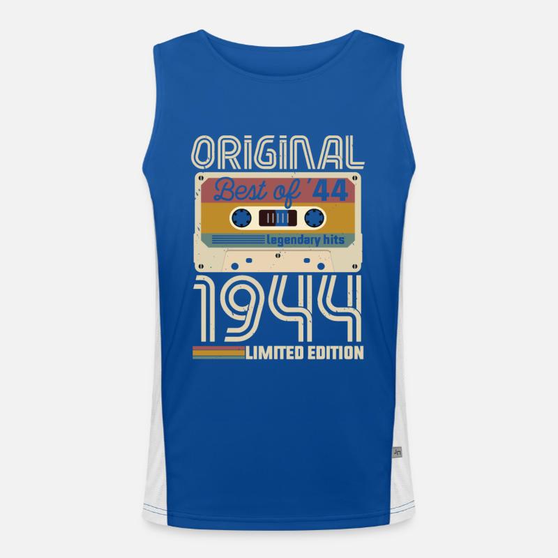 Vintage Geburtstag Original Geschenkidee 1944 Funktionelles Kontrast-Tank Top für Männer 