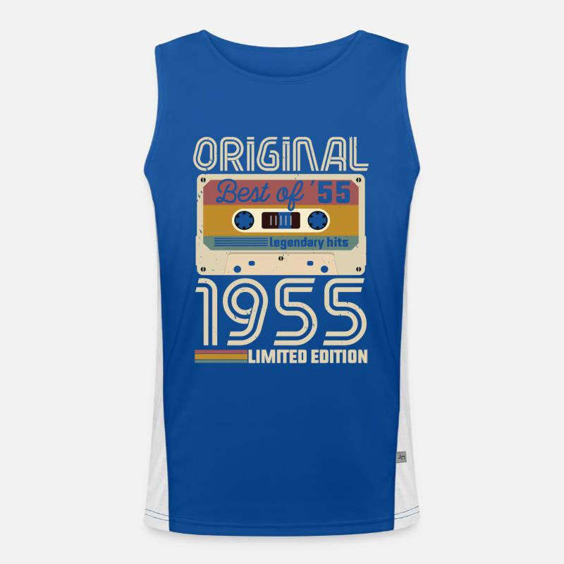 Vintage Geburtstag Original Geschenkidee 1955 Funktionelles Kontrast-Tank Top für Männer 