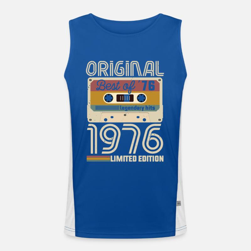 Vintage Geburtstag Original Geschenkidee 1976 Funktionelles Kontrast-Tank Top für Männer 