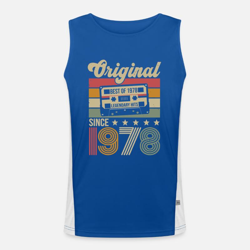 Vintage Geburtstag Original Geschenkidee 1978 Funktionelles Kontrast-Tank Top für Männer 