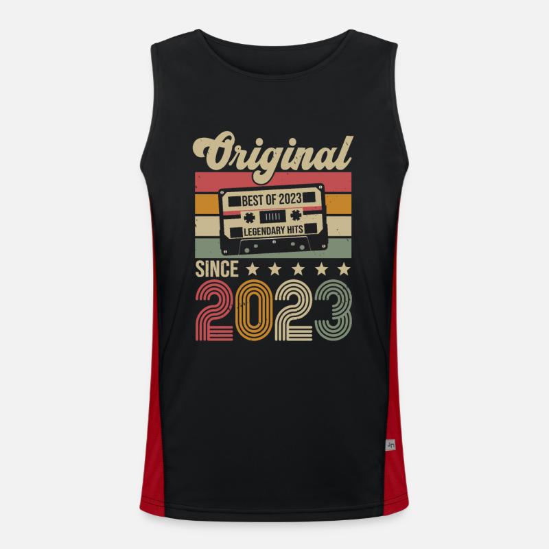 Vintage Birthday Original Gift Idea 2023 Men's Functional Contrast Tank Top 