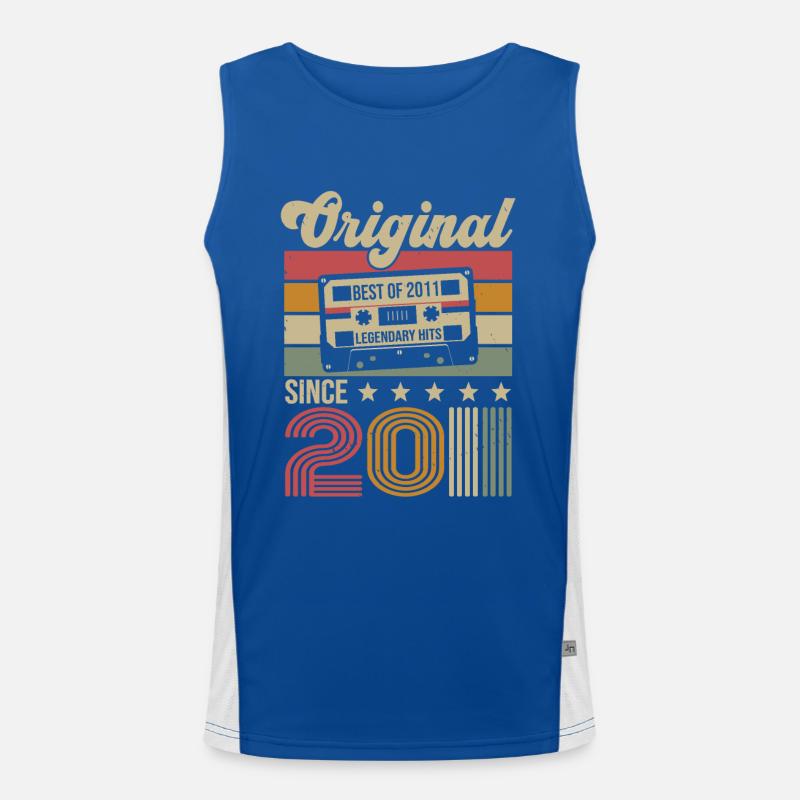 Vintage Geburtstag Original Geschenkidee 2011 Funktionelles Kontrast-Tank Top für Männer 