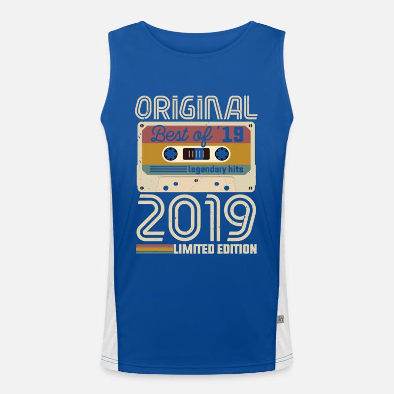 Vintage Geburtstag Original Geschenkidee 2019 Funktionelles Kontrast-Tank Top für Männer 