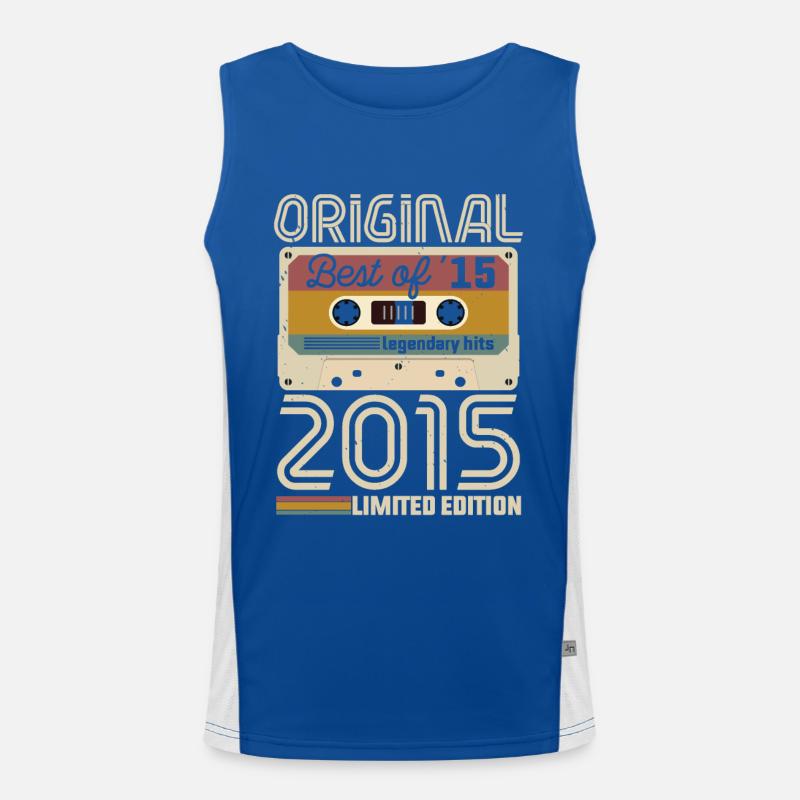 Vintage Geburtstag Original Geschenkidee 2015 Funktionelles Kontrast-Tank Top für Männer 