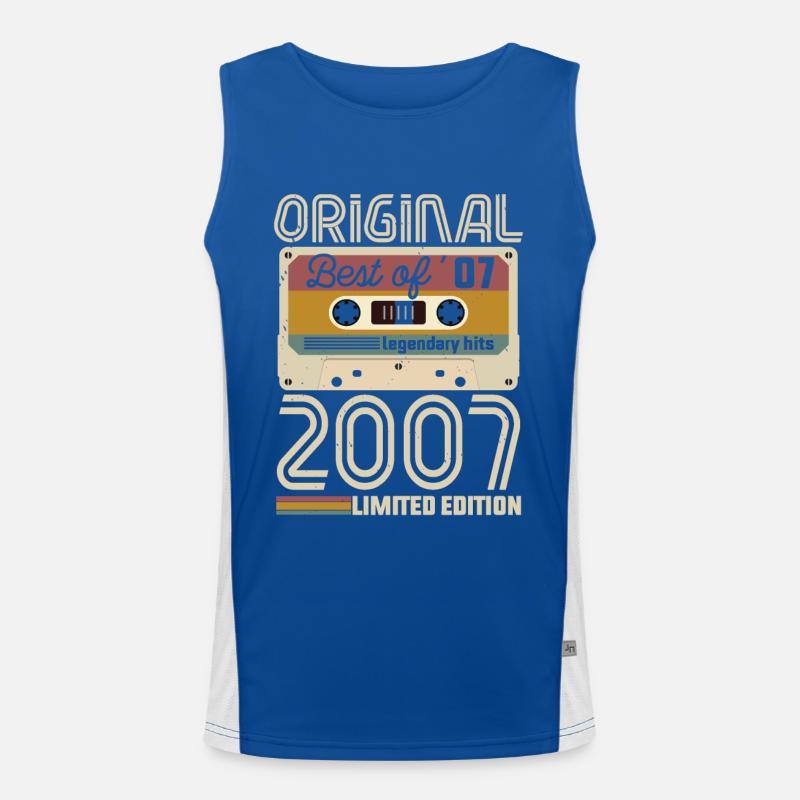 Vintage Geburtstag Original Geschenkidee 2007 Funktionelles Kontrast-Tank Top für Männer 
