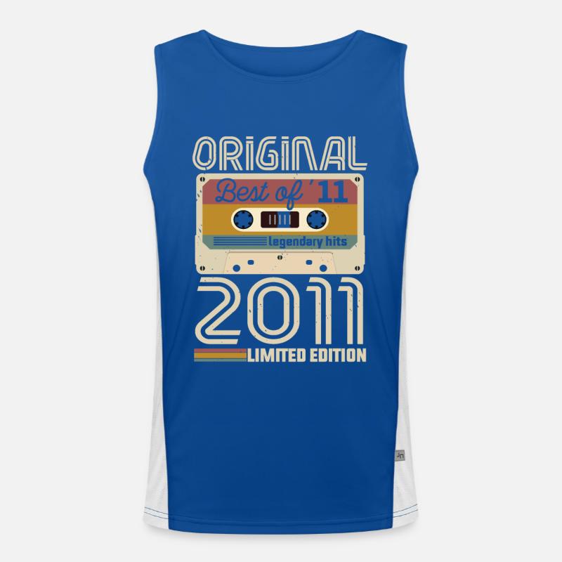 Vintage Geburtstag Original Geschenkidee 2011 Funktionelles Kontrast-Tank Top für Männer 