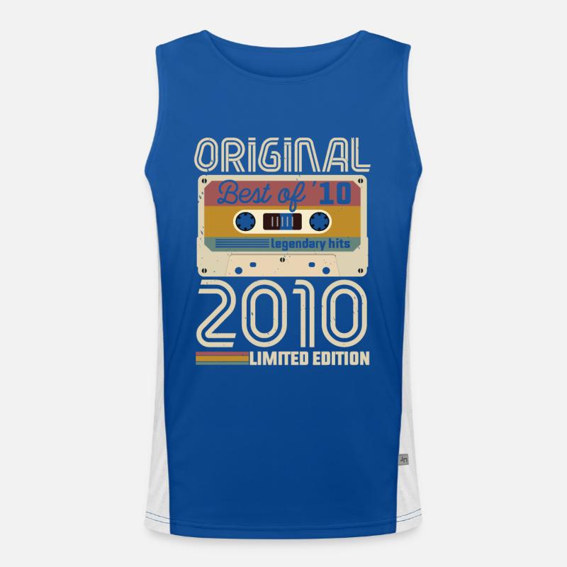 Vintage Geburtstag Original Geschenkidee 2010 Funktionelles Kontrast-Tank Top für Männer 