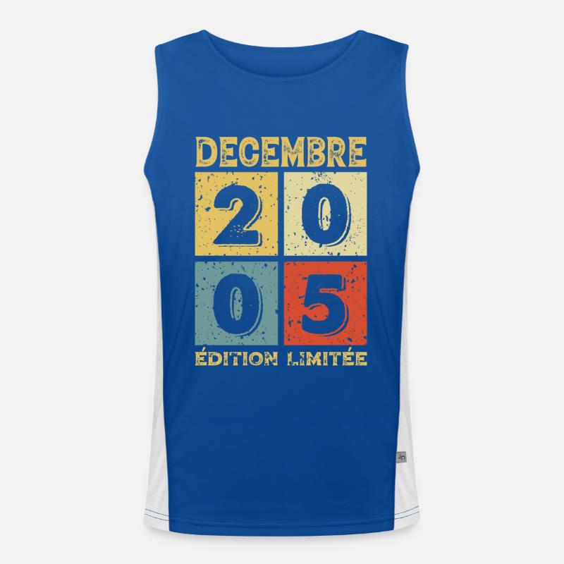 Anniversaire Vintage Idée Cadeau Décembre 2005 Débardeur respirant contrasté Homme 