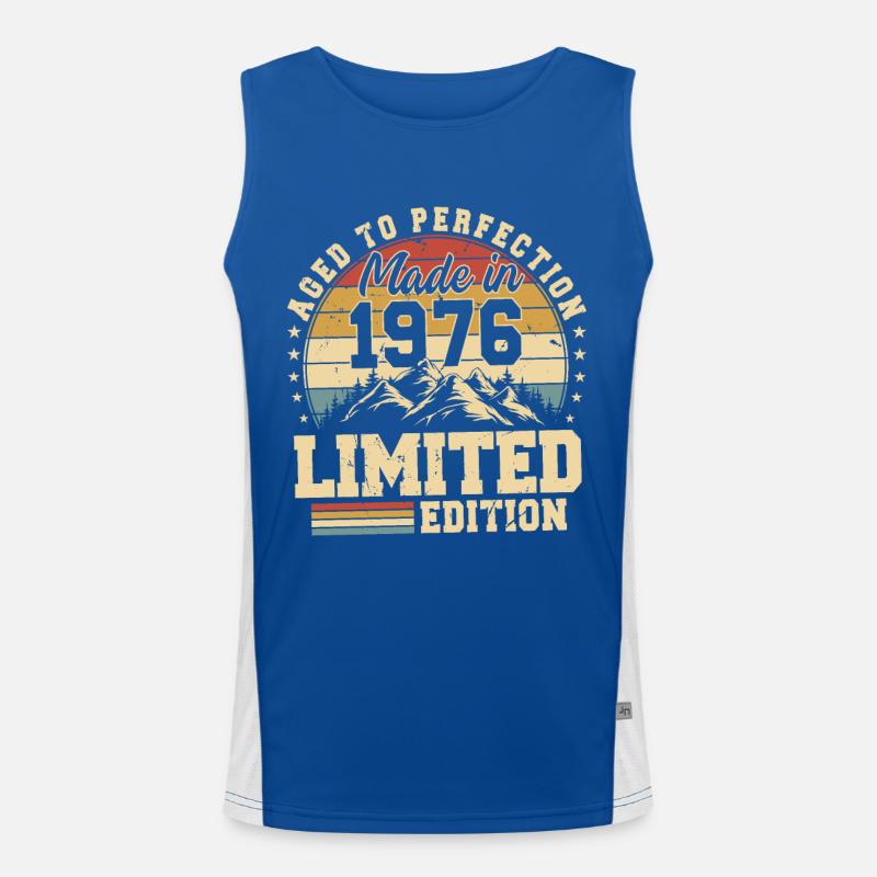 Perfekt gealtert Hergestellt 1976 Funktionelles Kontrast-Tank Top für Männer 