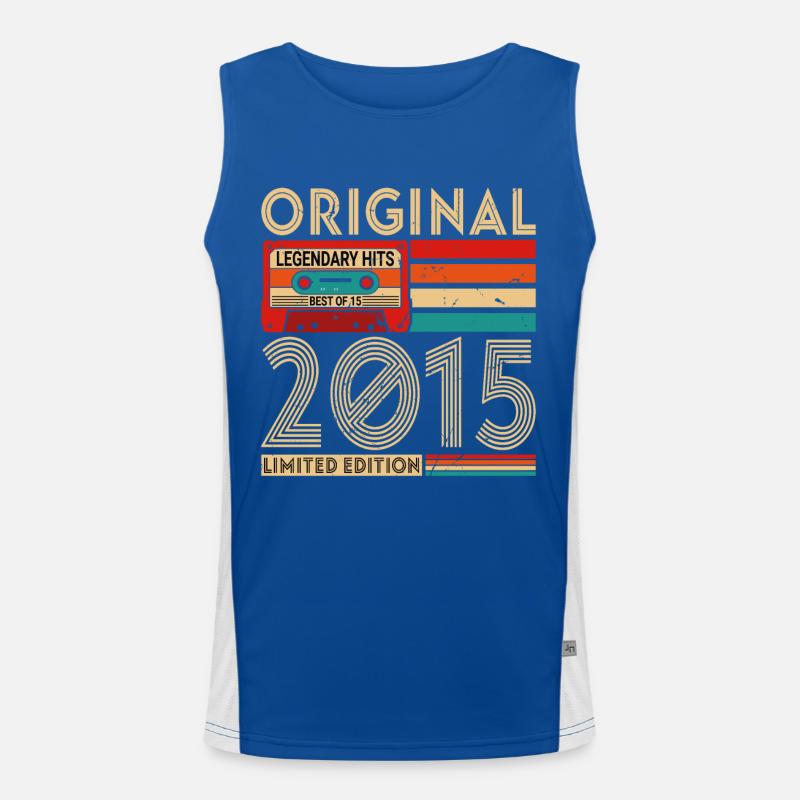 Vintage Retro Geschenk Jubiläum 2015 Vintage Funktionelles Kontrast-Tank Top für Männer 