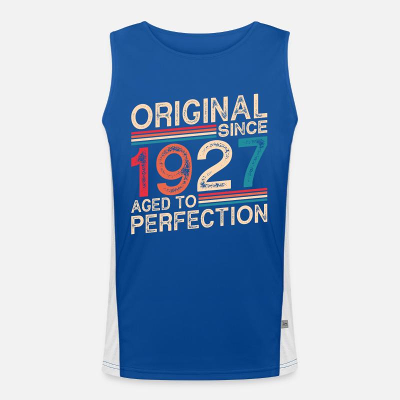 Vintage Geburtstag Original Geschenkidee 1927 Funktionelles Kontrast-Tank Top für Männer 