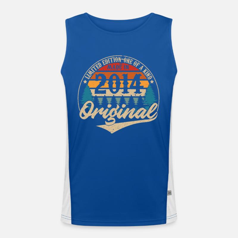 Original Vintage Geburtstag Geschenkidee 2014 Funktionelles Kontrast-Tank Top für Männer 