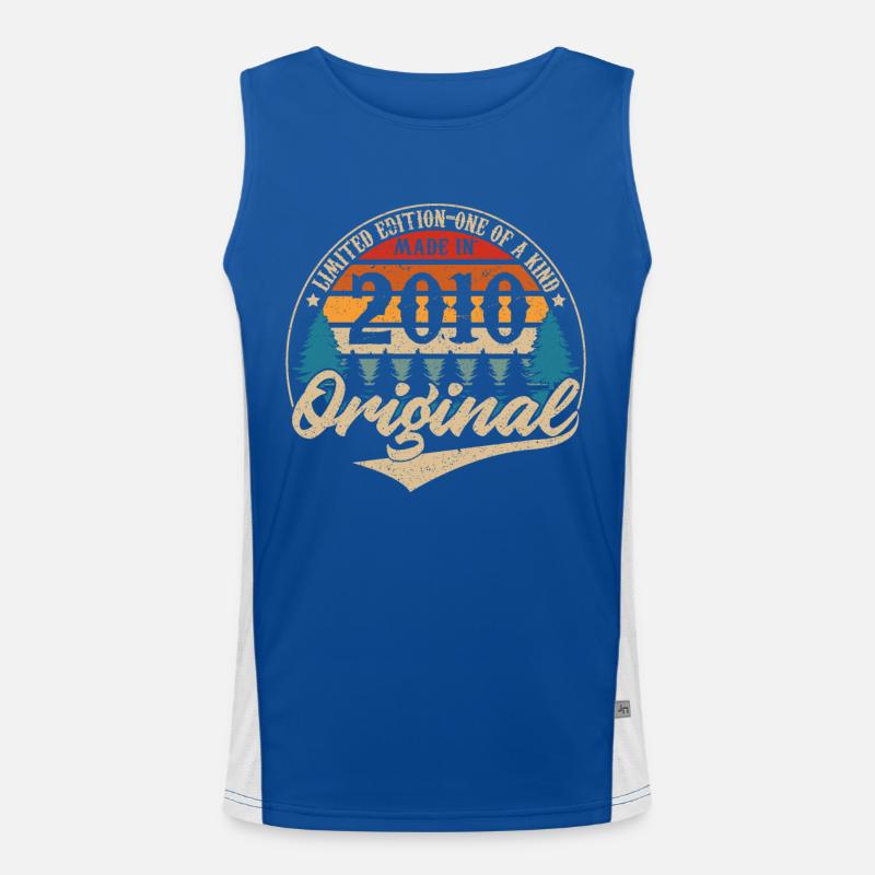Original Vintage Geburtstag Geschenkidee 2010 Funktionelles Kontrast-Tank Top für Männer 