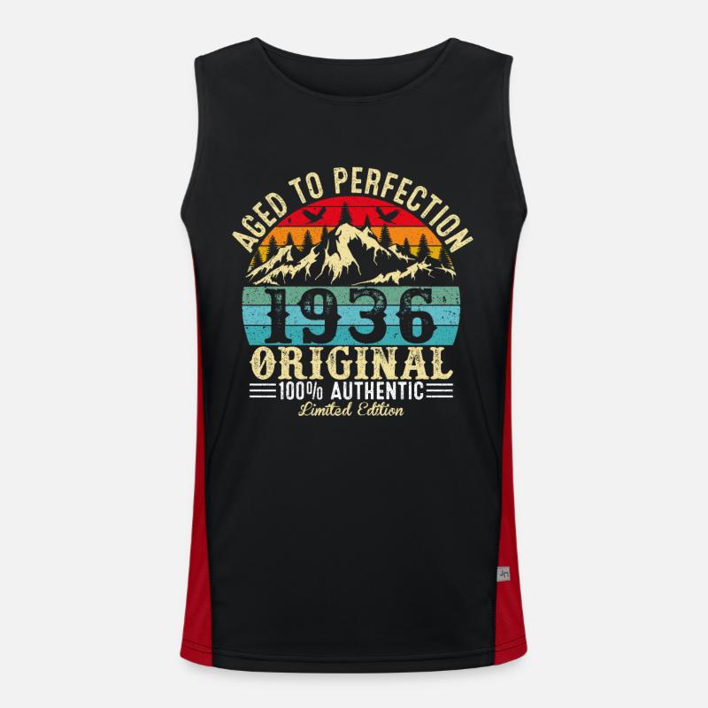 Perfekt gealtert 1936 original Funktionelles Kontrast-Tank Top für Männer 