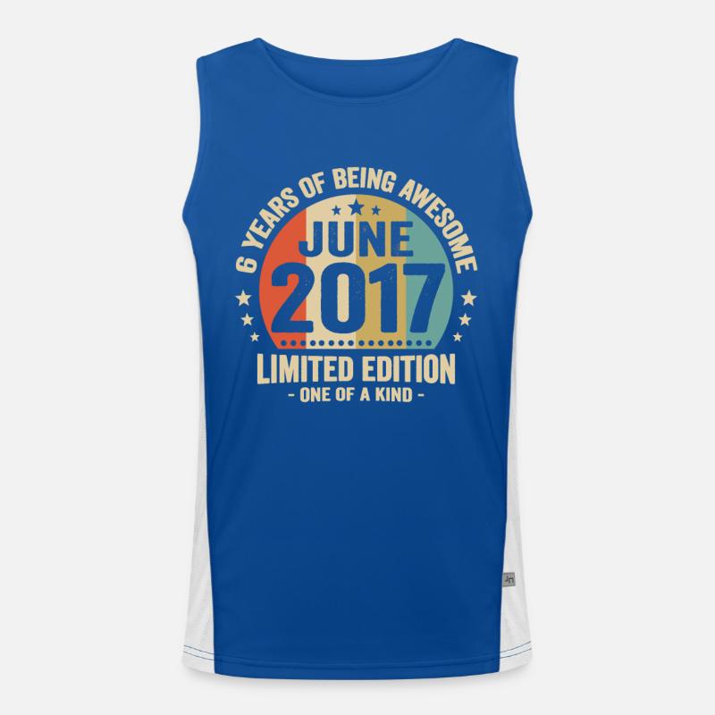 Juni 2017 6 Jahre Jubiläums-Vintage-Geschenkidee Funktionelles Kontrast-Tank Top für Männer 