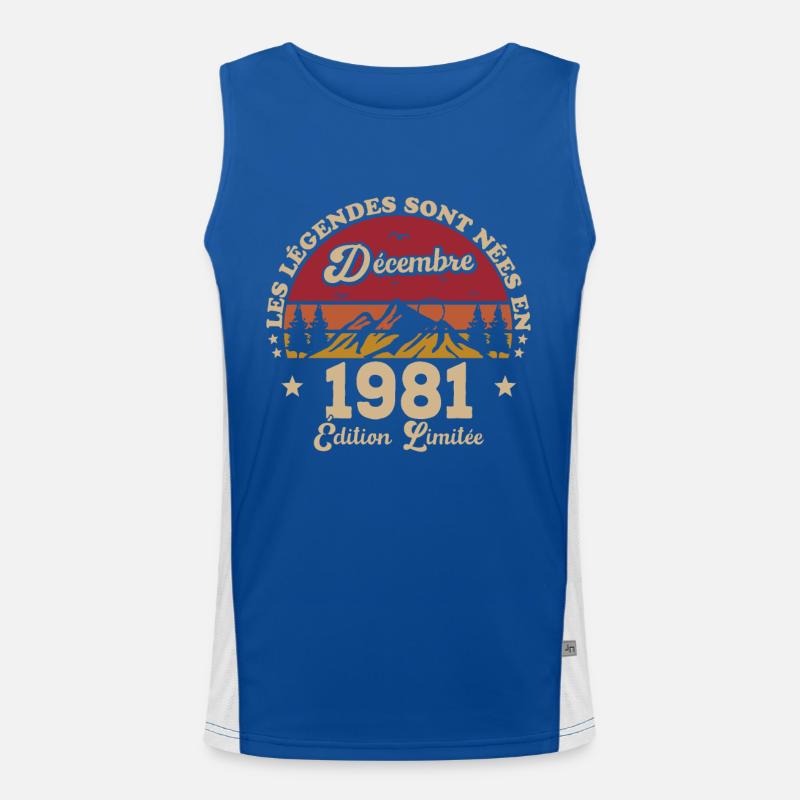 The legends were born in December 1981 Men's Functional Contrast Tank Top 
